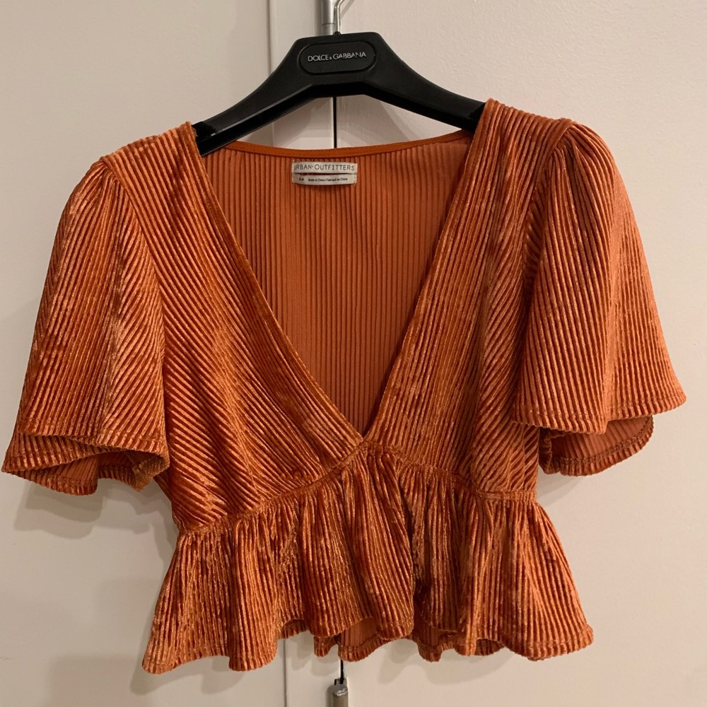 Velvet shimmer Urban outfitters cropped top